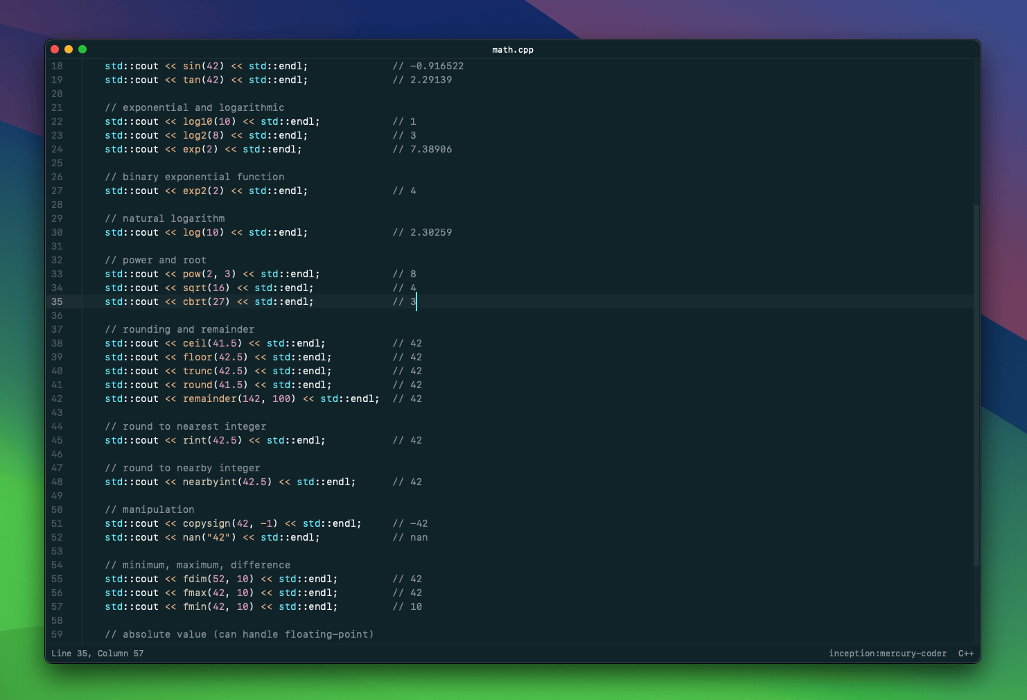 Code completion demo